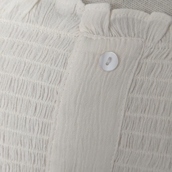 1. State Off The Shoulder Smock Bodice 3/4 Sleeve Bell Cuff Antique White L NWT - Picture 7 of 8